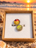 Seaham Sunrise- Genuine Seaham Seaglass and sand adjustable ring