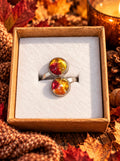 Embers of October- Genuine Seaham Seaglass ring