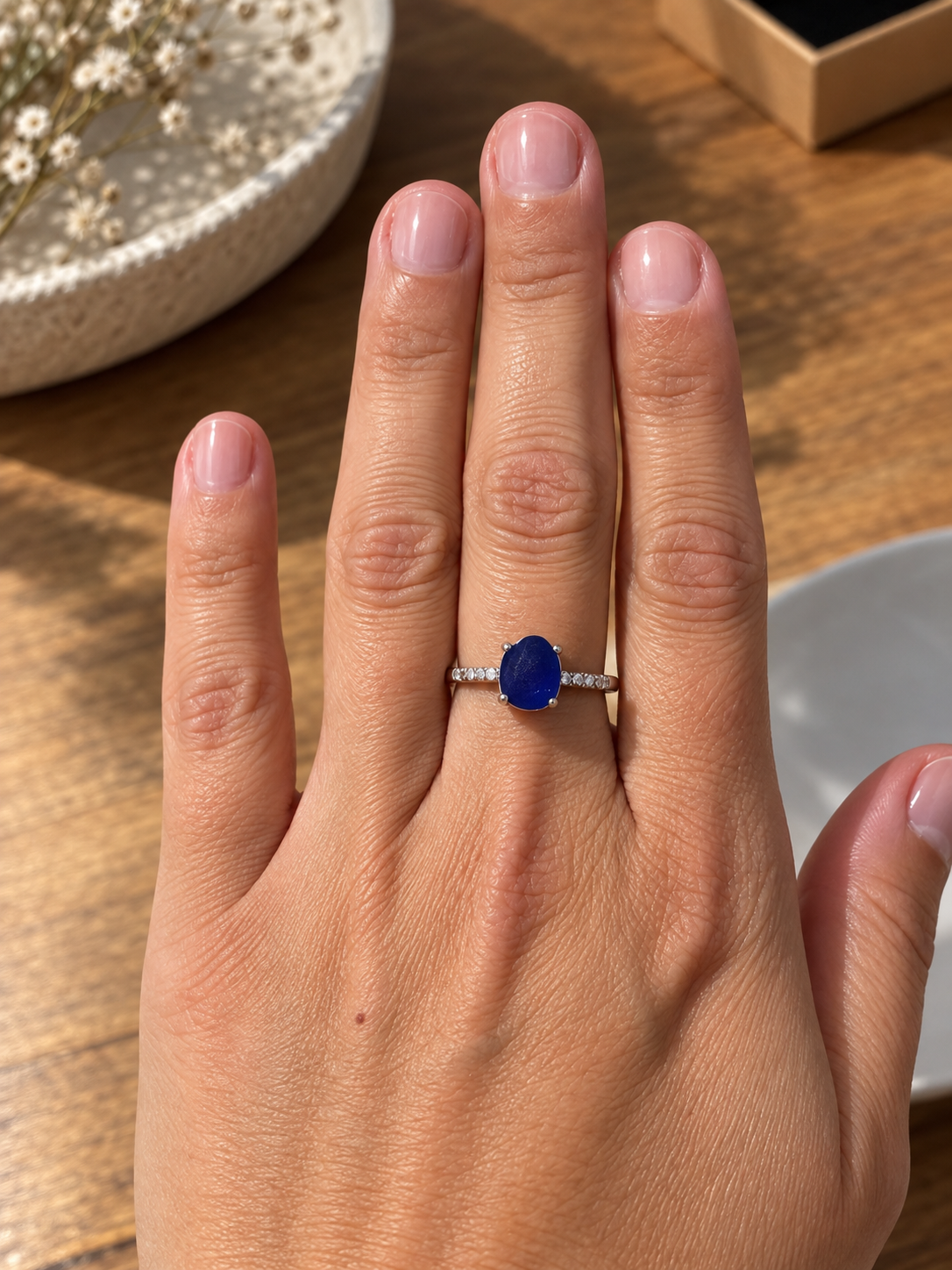 IN THE DEEP- Rare bright cobalt seaglass ring