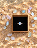 Opaline- Opalite seaglass adjustable ring