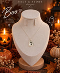 Boo- Ghost White Seaglass Necklace