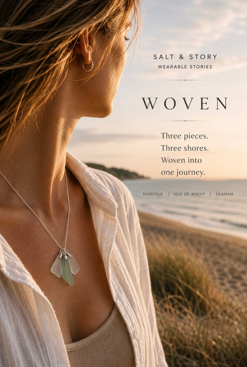 Woven – Sea Glass Necklace