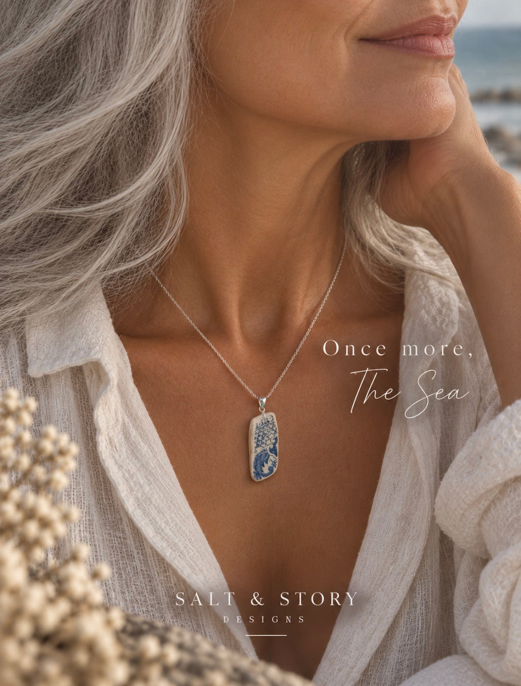 Once More the Sea- Sea Pottery Necklace